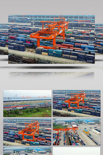 4K航拍重庆经开区物流运输中心视频素材图片