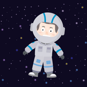 太空人宇航员穿宇航服漂浮宇宙太空中