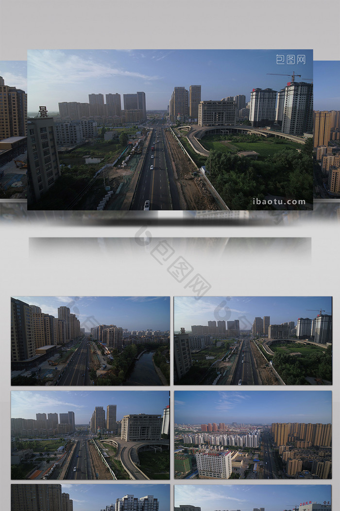 4K超清实拍连云港街景道路CBD航拍视频