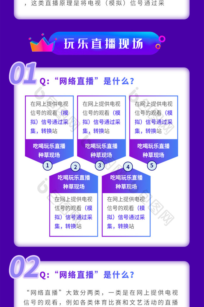 蓝色渐变炫酷直播信息长图海报