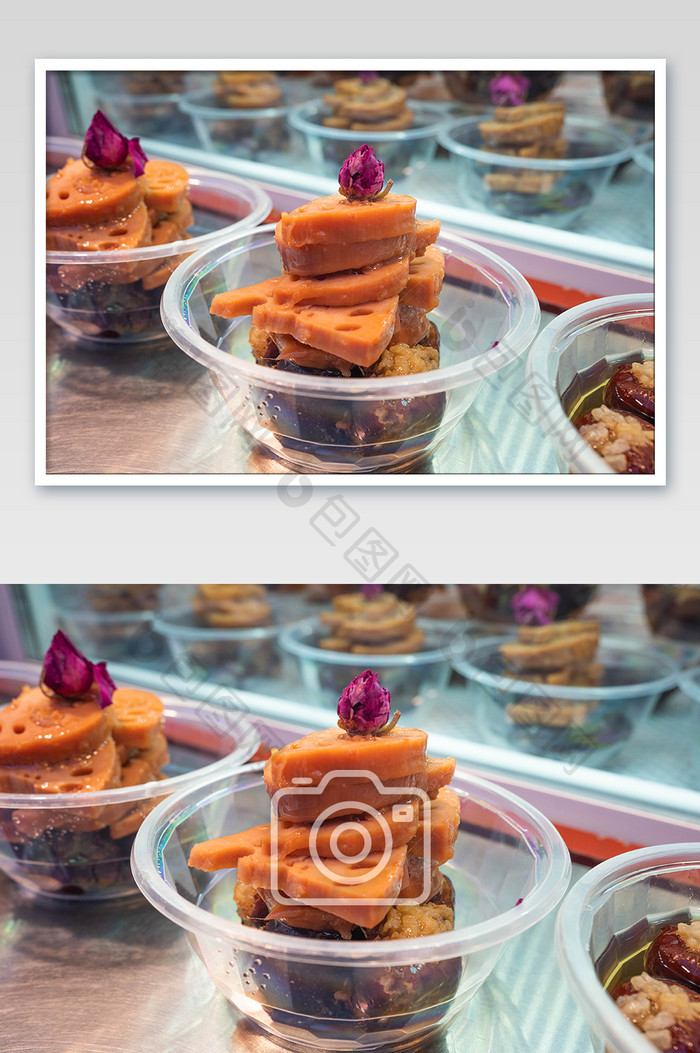餐饮美食糯米藕摄影图