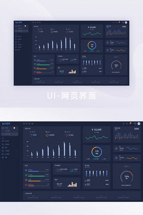 深色大气后台仪表盘页面设计