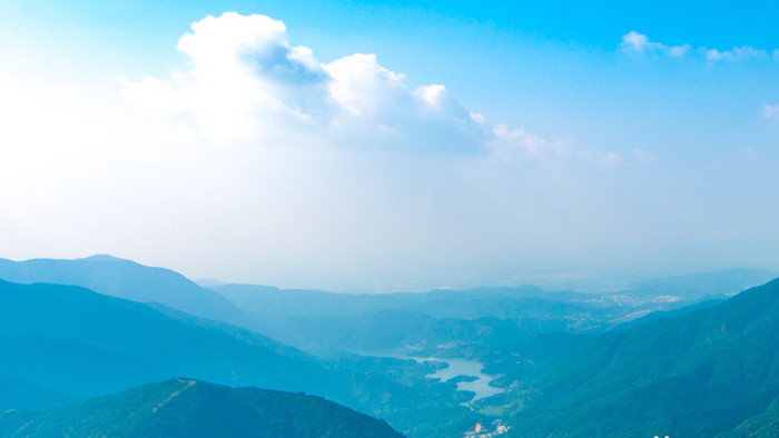 延时拍摄银屏山公园风景江河大山