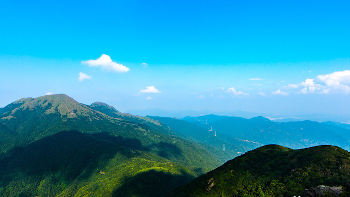 延时拍摄翠屏山公园主峰壮丽景色蓝天