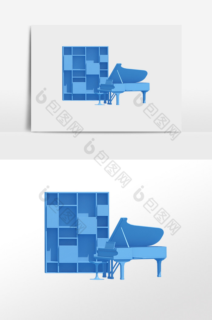 电商活动蓝色钢琴