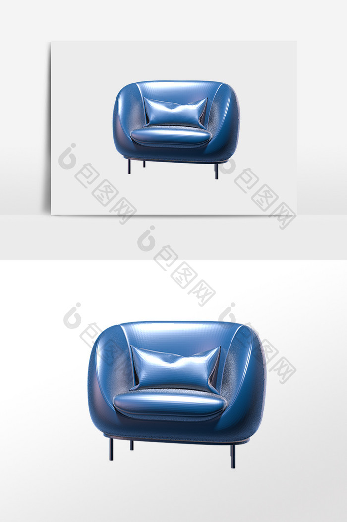 电商活动蓝色沙发座椅