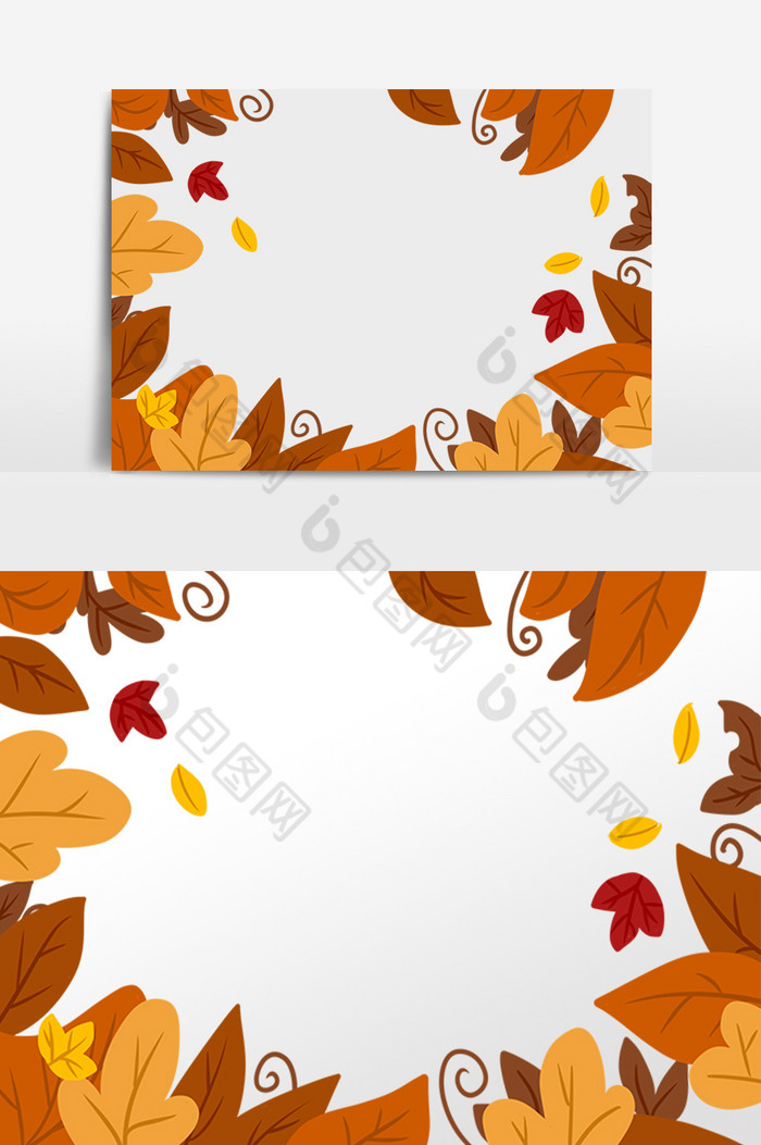 秋天植物树叶底纹边框图片图片