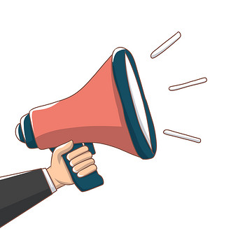 手绘扩音器手持喇叭插画元素小动画gif