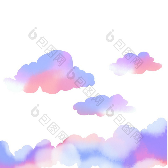 卡通彩色云层云朵小动画动图GIF