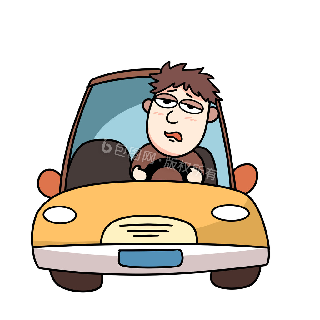 卡通男子危险驾驶小动画动图GIF图片