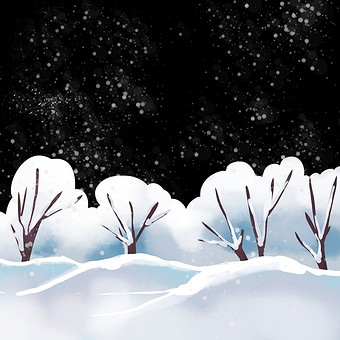 霜降雪景二十四节气下雪小动画动图gif