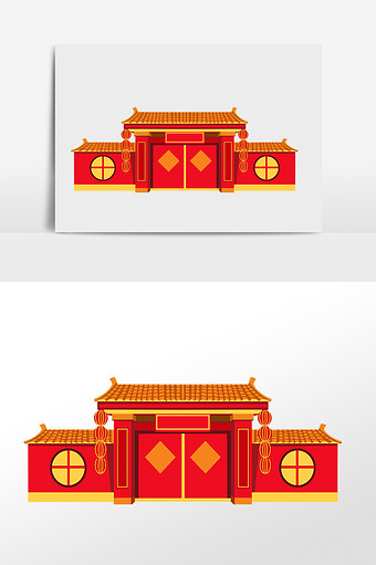 新年春节喜庆房子