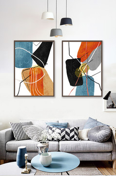 轻奢创意几何抽象艺术客厅卧室装饰画