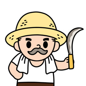 农民拿镰刀表情包动图gif