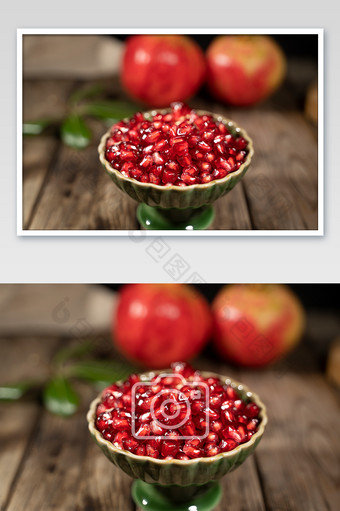 大红色清新水果主题石榴摄影图图片