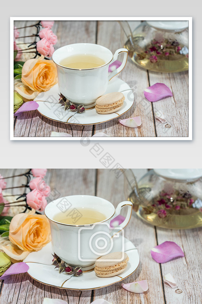 养生保健玫瑰花茶茶饮摄影图