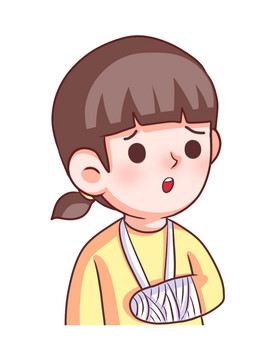 女孩骨折受伤图片