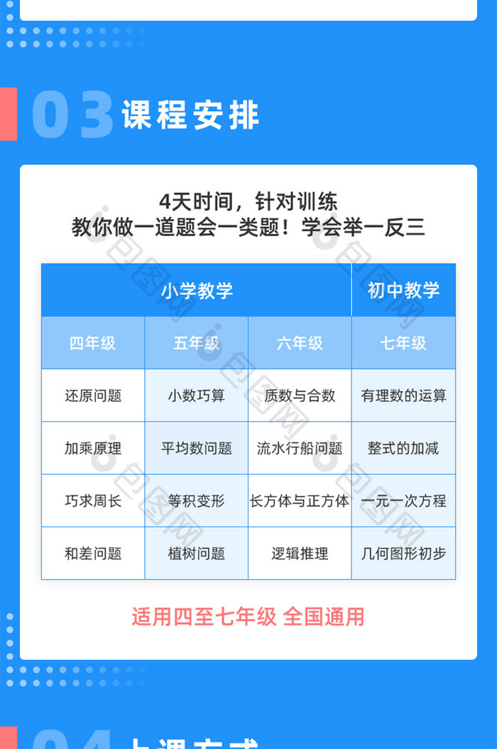 数学训练营H5信息长图