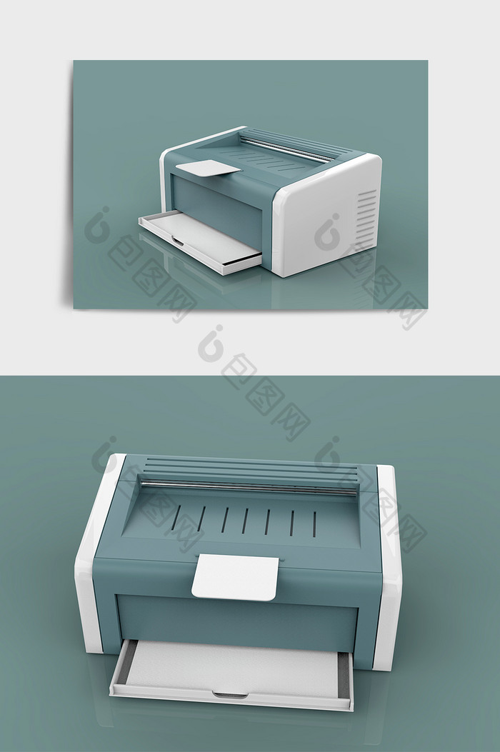 商务简约办公设备打印机C4D模型