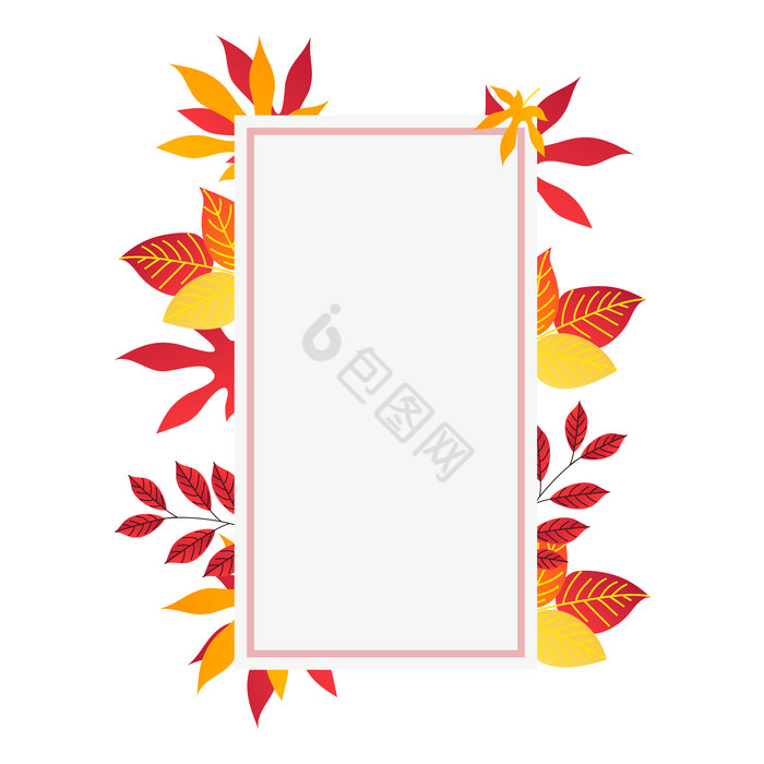 秋天树叶装饰边框图片