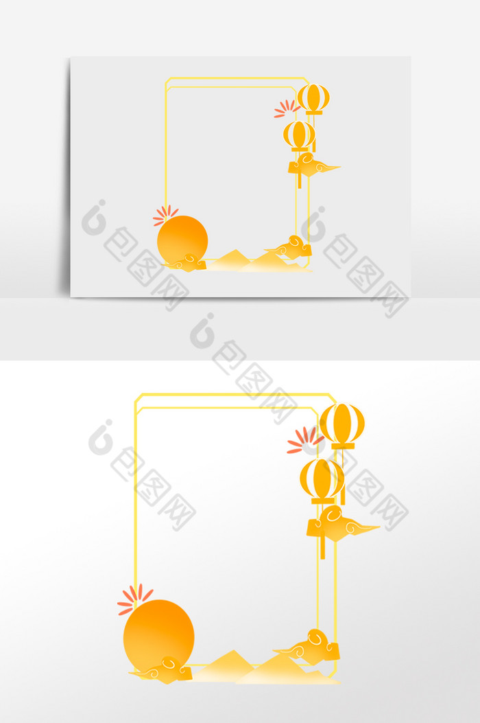 中秋花好月圆边框图片图片