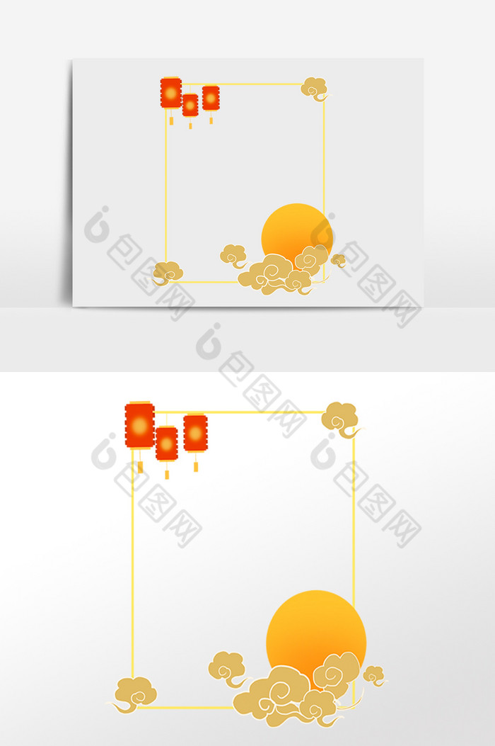 中秋节花好月圆边框图片图片