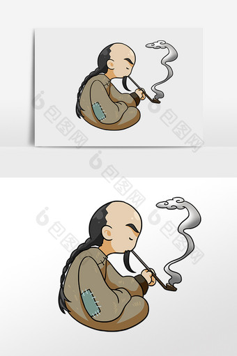古代清朝抽大烟男人图片