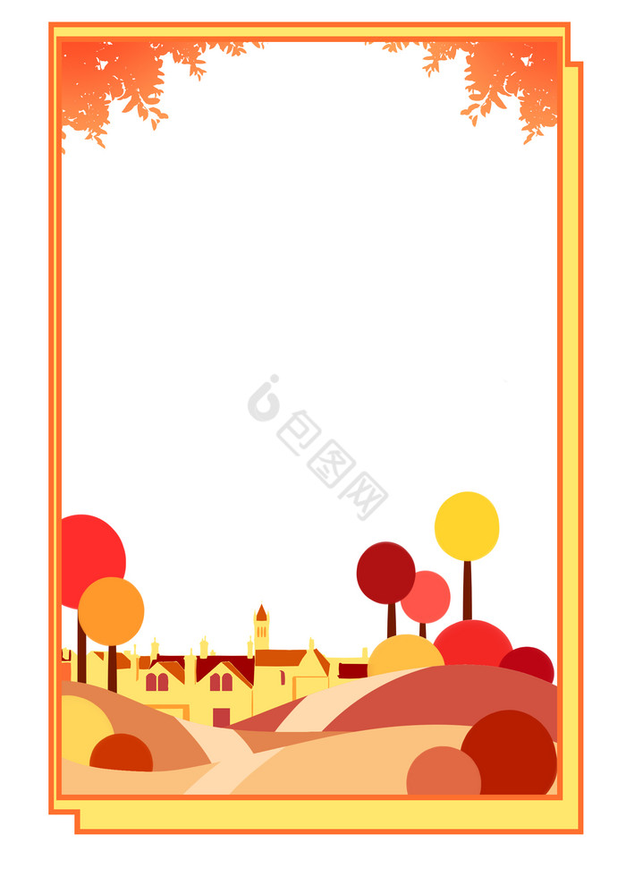 秋天秋季风景边框图片