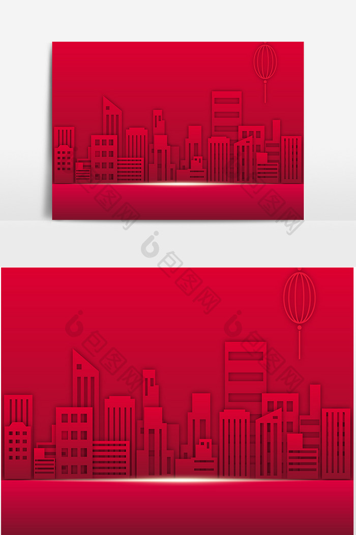 商务科技红色高楼大厦