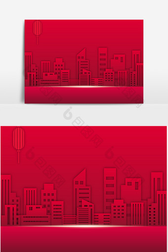 高楼大厦红色科技建筑图片