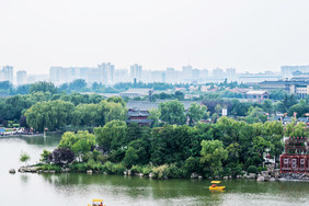 西安大唐芙蓉园芙蓉湖摄影图