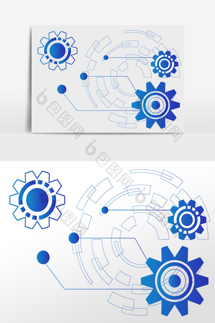 蓝色齿轮信息图表
