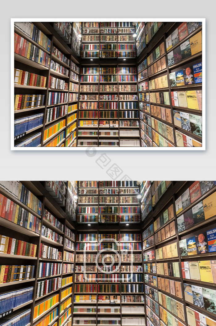 书店书架摄影图片