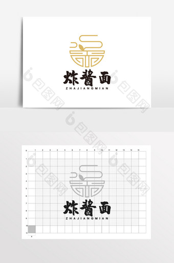 面馆炸酱面重庆小面炸酱面LOGO标志VI图片