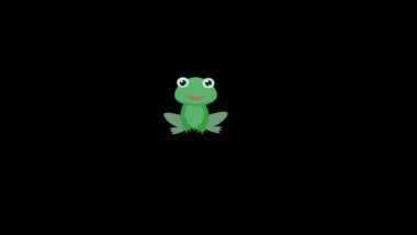 自然扁平风插画类可爱绿青蛙MG动画素材