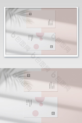 窗户光影下的名片卡片贴图样机图片