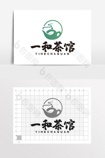 茶饮茶道茶楼茶馆茶壶叶LOGO标志VI图片