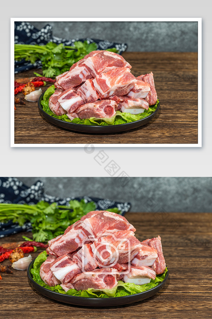 餐饮食材冷鲜猪肋排摄影图图片图片