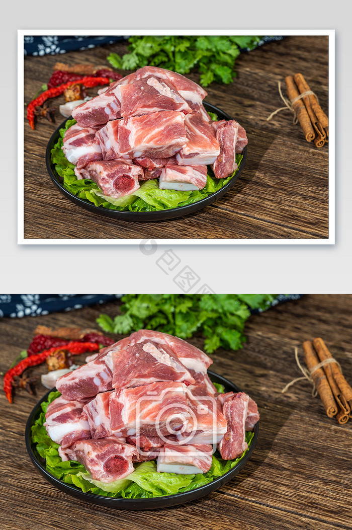 餐饮生鲜食材猪肋排摄影图