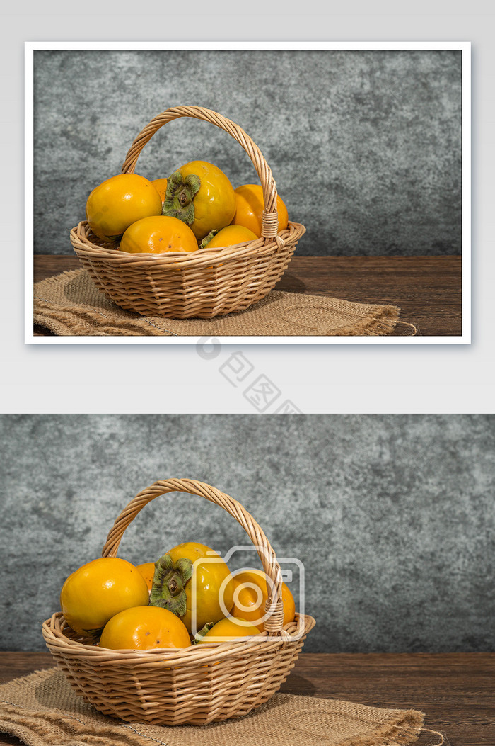 一篮美味营养水果甜柿子图片图片