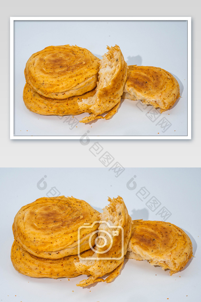 特色美食香酥千层饼摄影图