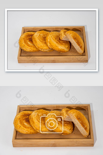 餐饮美食炉烤油酥饼摄影图图片