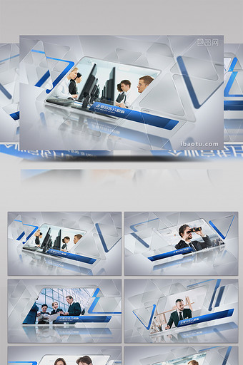 三角玻璃质感商务宣传AE模板图片