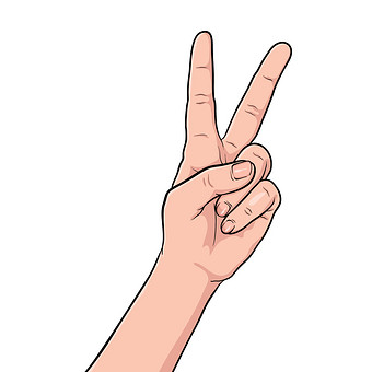 人手耶手势元素小动画动图gif