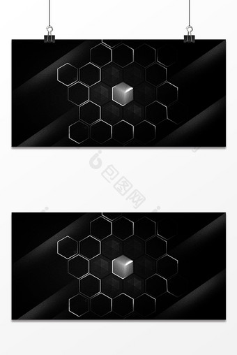 商务科技抽象黑色几何背景图片