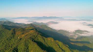 航拍安徽黄山市山区云海