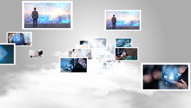 简约科技云层企业照片汇聚AE模板
