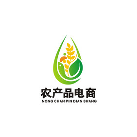 粮食农业渔业麦子水滴LOGO标志VI