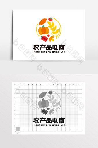 农产品电商农场水果超市LOGO标志VI图片