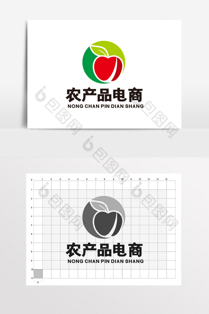 苹果园农产品水果超市LOGO标志VI